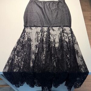 BNWT Sweaty Rocks black solid & lace mermaid cut gothic skirt, size Small